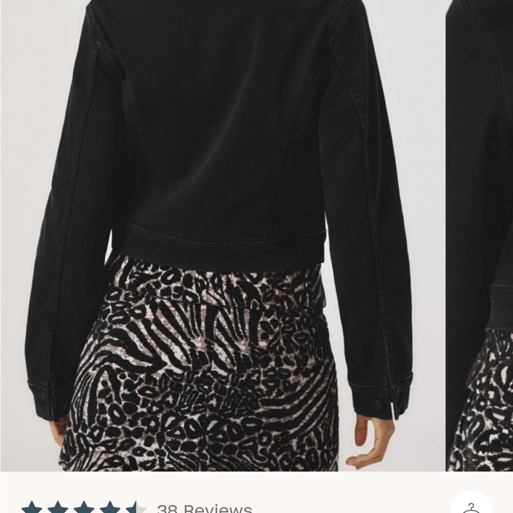 NWT Anthropologie Maeve Cora patch pocket black denim jacket size large - Picture 2 of 5